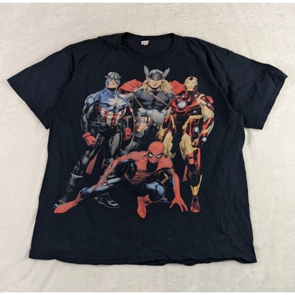 Other - Avengers Mad Engine Marvel T-Shirt Y2K Spider-man Thor Iron Man America Faded
